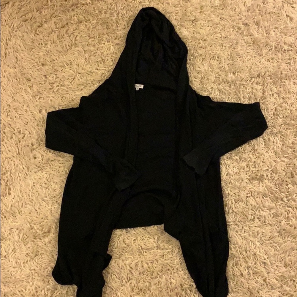Splendid Black Waffle Weave Sweater